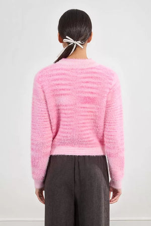 lili sidonio tie dye knit in pink