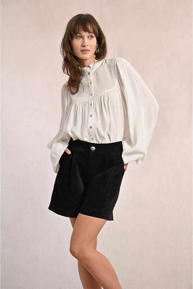 molly bracken velvet shorts in black