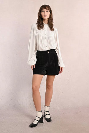 molly bracken velvet shorts in black