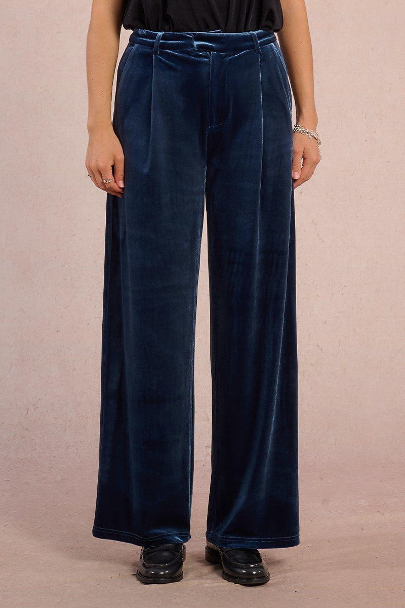 molly bracken wide leg trousers in blue