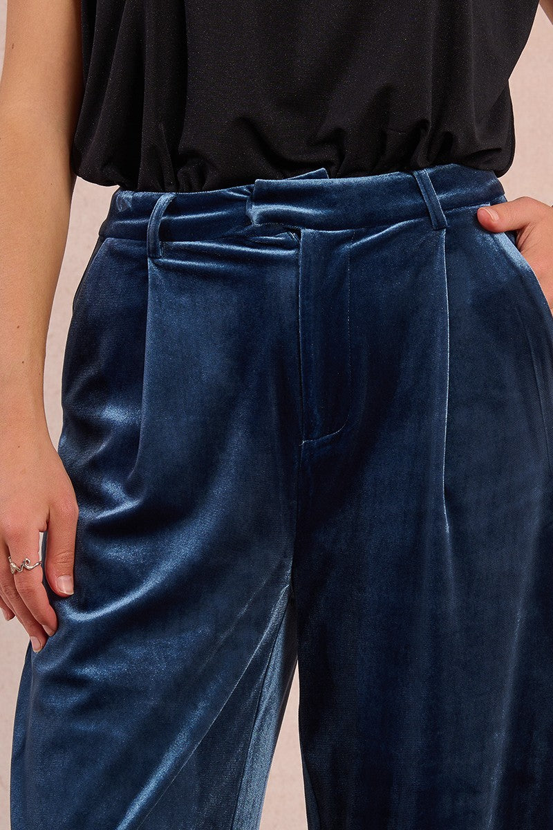 molly bracken wide leg trousers in blue