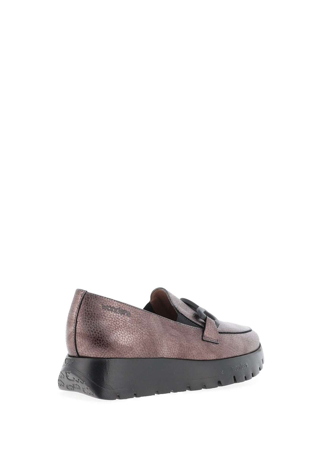wonders odisei metallic pebble leather loafers in bronze