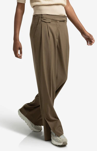 YAYA Woven wide leg trousers IN KHAKI