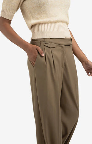 YAYA Woven wide leg trousers IN KHAKI