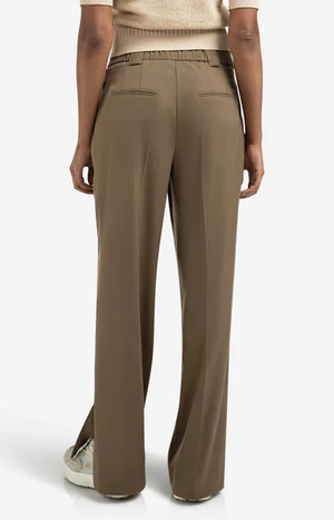 YAYA Woven wide leg trousers IN KHAKI